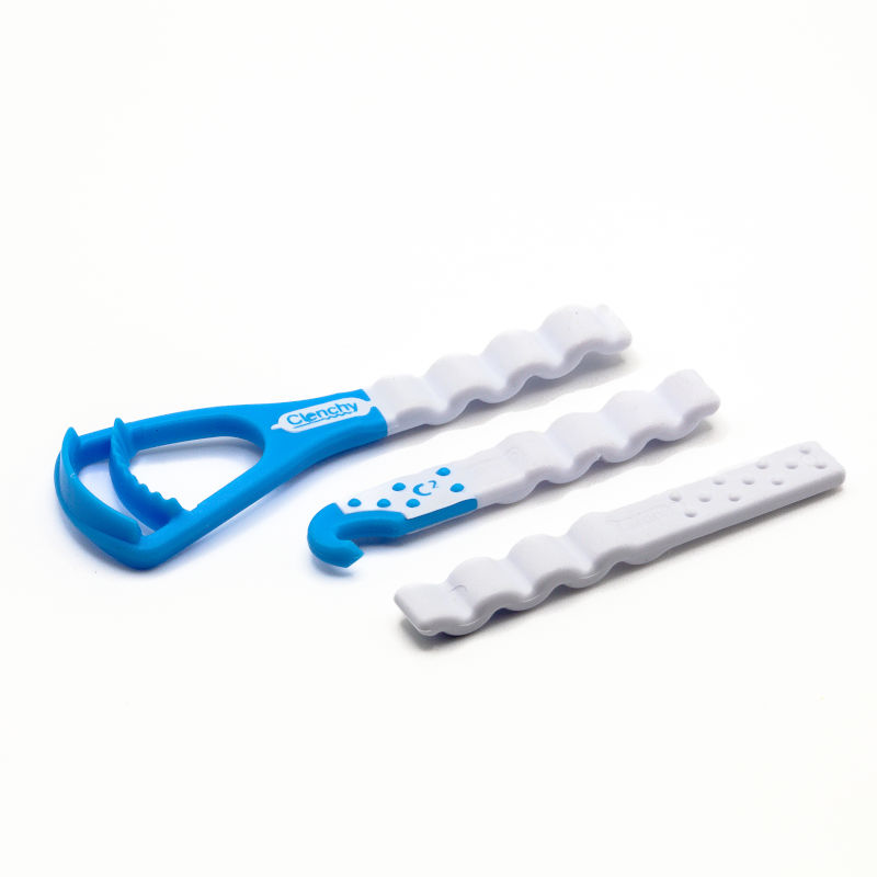 Clenchy™ Trio Teeth aligner seater, teeth aligner extractor, and tongue scraper helps seat and extract Clear Correct, Invisalign, SureSmile, Byte, Spark, SmileDirectClub, NewSmile, AlignerCo, Candid, and other clear aligners and maintain excellent oral health